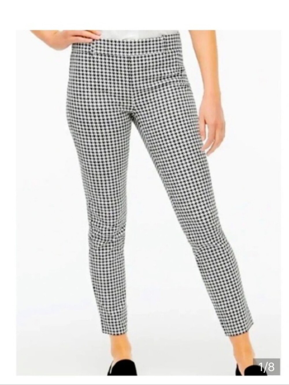 J. Crew Skimmer Houndstooth Ankle Pants Wool Blend City Fit